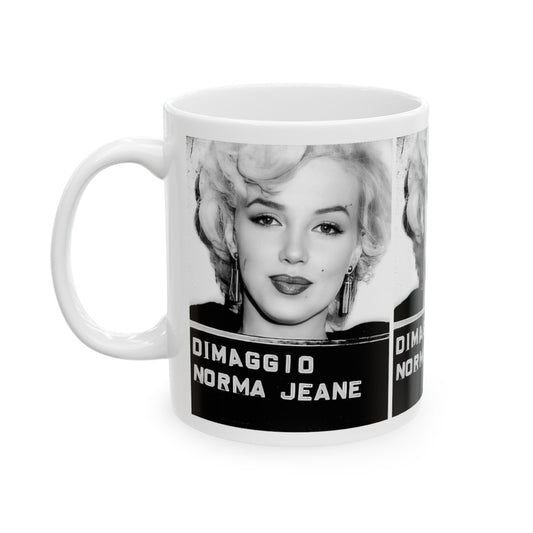 Marilyn Monroe Mugshot Coffee Mug 11oz | Magnificent 1954 USO Mug Shot Portrait | Norma Jeane | DiMaggio | The Fifties | Legendary Actress | American Icon | Hollywood Royalty | Most Wanted | Made To Order|  Original Art Design | Custom Made | NEW