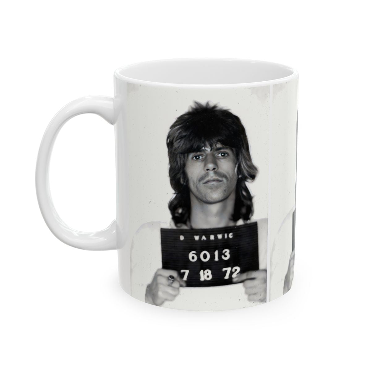 Keith Richards Mugshot Coffee Mug 11oz | Magnificent 1972 Mug Shot Portrait | Busted | Famous Warwick, RI Arrest | Rolling Stones | Made To Order | Original Art Design | Custom Made | NEW