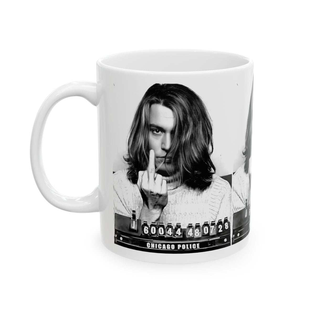 Johnny Depp Mugshot Coffee Mug 11oz | Magnificent 2001 Mug Shot Portrait | Iconic Actor | Hollywood Royalty | Legendary American Film Star | NEW