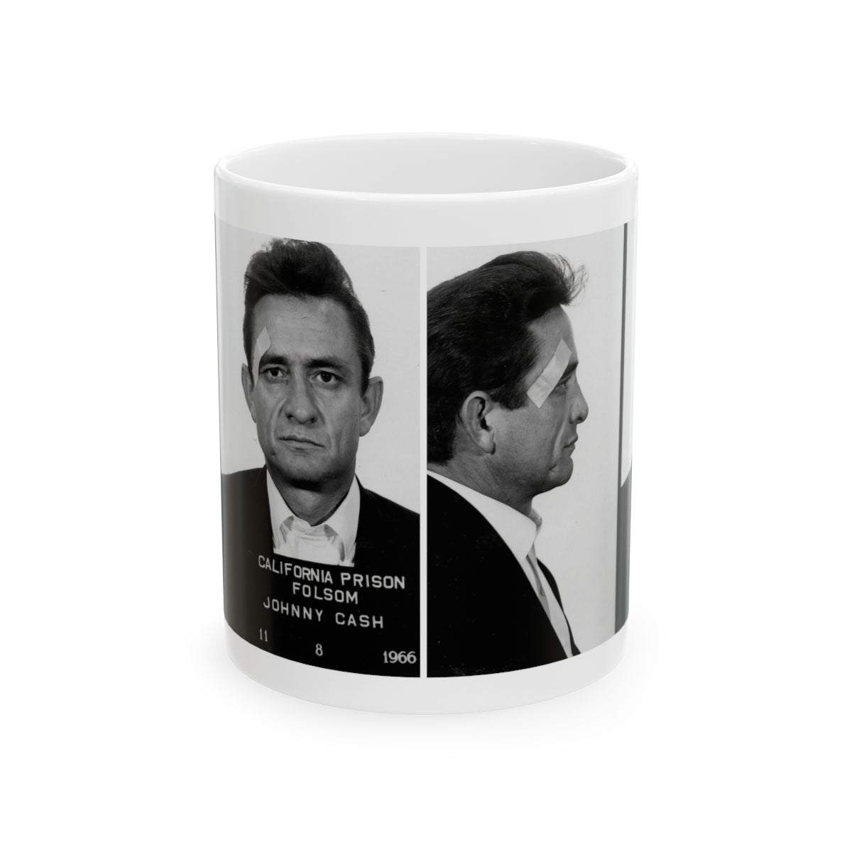 Johnny Cash Mugshot Coffee Mug 11oz | Magnificent 1966 Mug Shot Portrait | Music's Most Wanted | Famous Folsom Prison Picture | Outlaw Country | Original Art Design | Made To Order | Custom Made | NEW