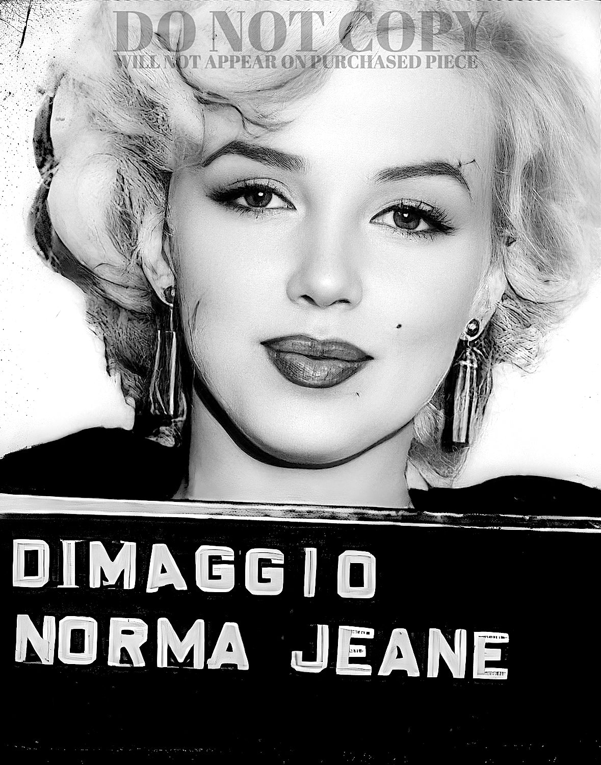 Marilyn Monroe Mugshot Photograph 11 X 14 - Marvelous 1954 USO Mug Shot Portrait - DiMaggio - Norma Jeane - Hollywood Royalty - American Icon - Rare Photo - Poster Art Print