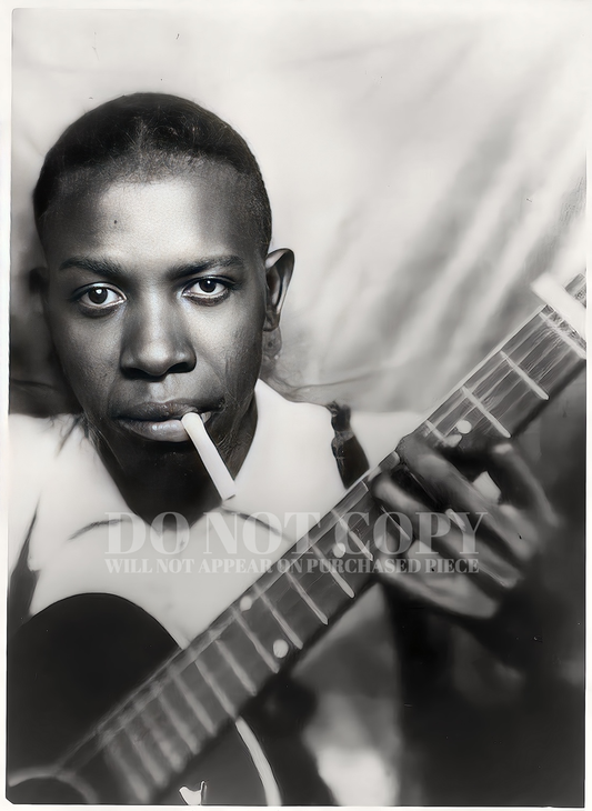 Robert Johnson Photograph 11 X 15 - Stunning 1930s Early Portrait - Legendary American Music - Delta Blues Icon - Famous Photo Booth Picture - Blues Pioneer - 11X15 Inches - Rare Photo - Poster Art Print