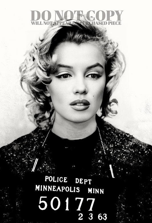 Marilyn Monroe Mugshot Photograph 11 X 16 - Magnificent Mug Shot Portrait - Busted In Minneapolis - Historic Memorabilia - Hollywood Legend - Cultural Icon - Rare Photo - Poster Art Print