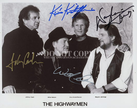 The Highwaymen Photograph 8 X 10 - Willie Nelson - Johnny Cash - Waylon Jennings - Kris Kristofferson - Legendary American Music - Outlaw Country - Rare Photo - Poster Art Print