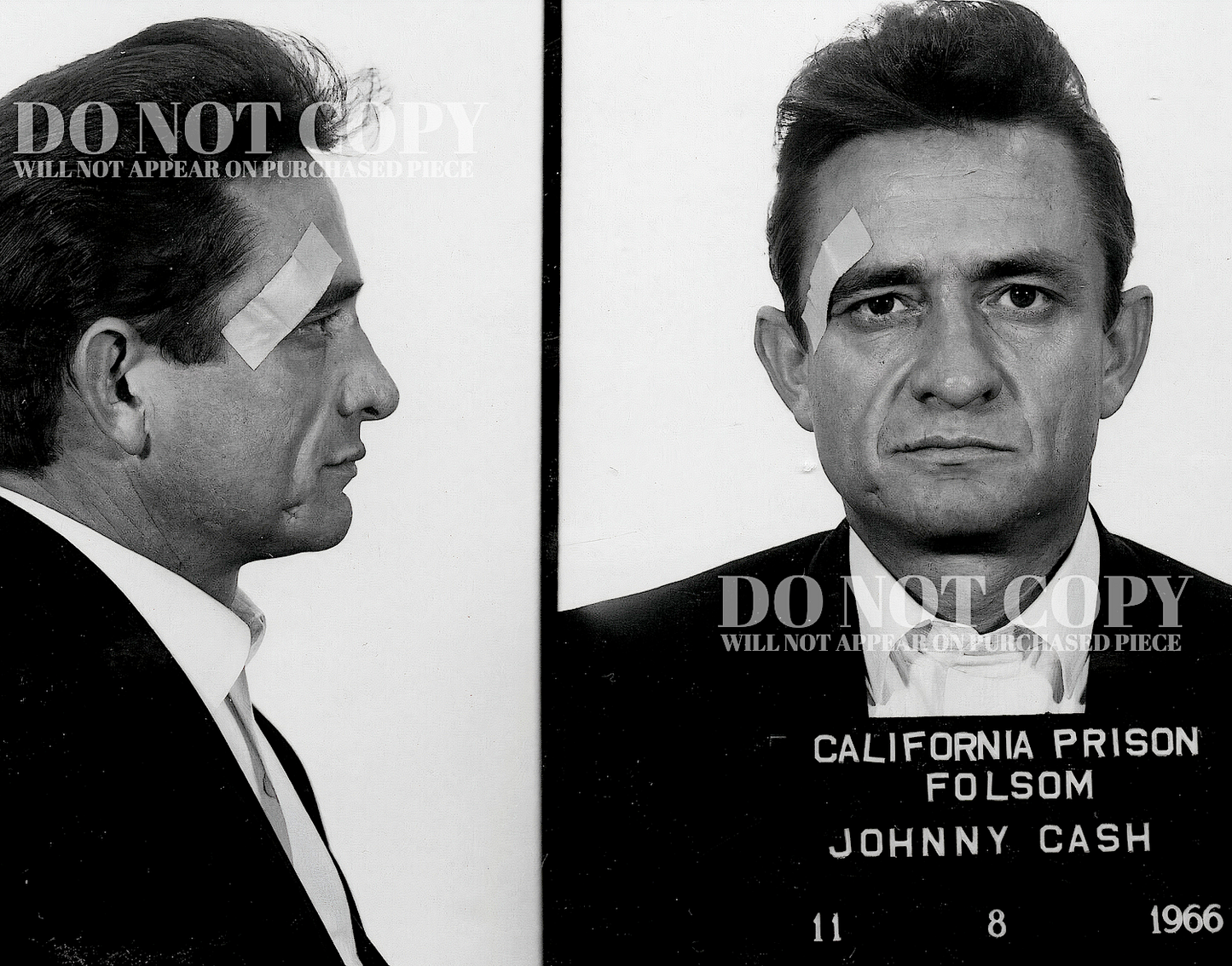 Johnny Cash Mugshot 8 X 10 - Magnificent 1966 Mug Shot Portrait - Folsom Prison - Outlaw Country - The Man In Black - Rare Photo - Poster Art Print