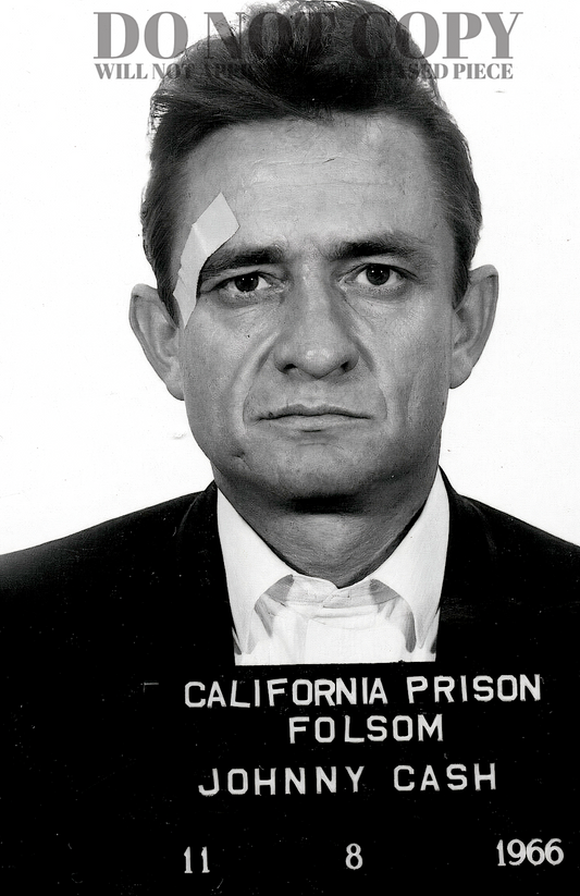 Johnny Cash Mugshot Photograph 11 X 17 - Magnificent 1966 Mug Shot Portrait - Folsom Prison - Outlaw Country - The Man In Black - Rare Photo - Poster Art Print