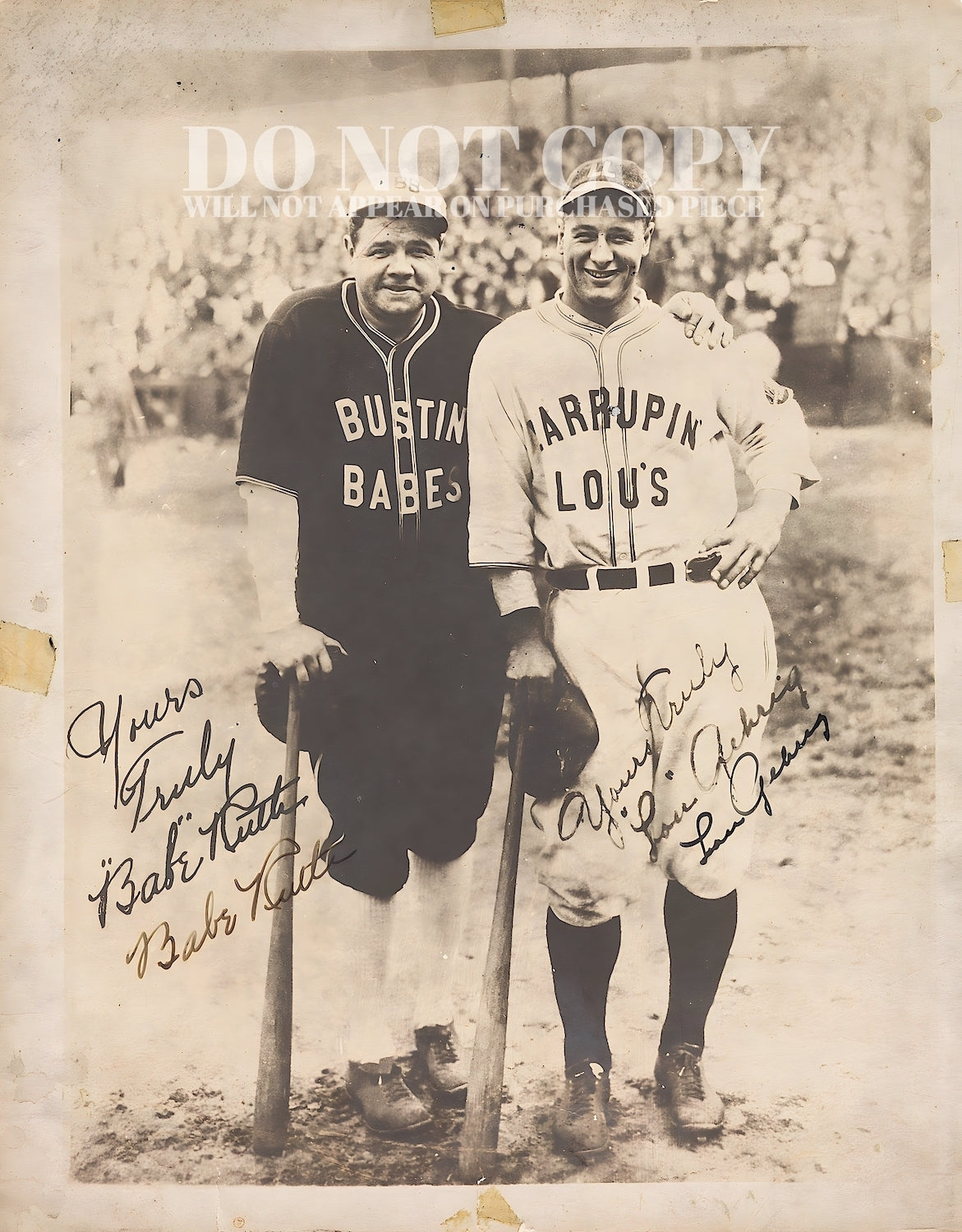 Babe Ruth and Lou Gehrig Photograph 11 X 14 - Magnificent 1927 Barnstorming Portrait - The New York Yankees - MLB - Legendary American Baseball - Rare Photo - Poster Art Print