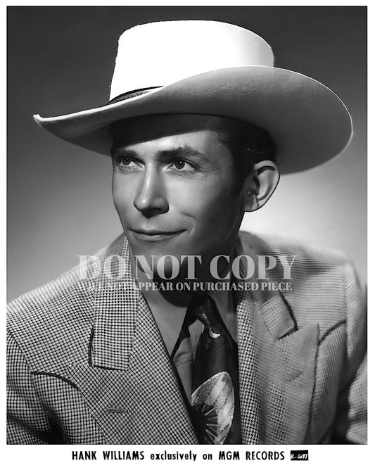 Hank Williams Photograph 11 X 14 - Magnificent 1948 Portrait - MGM Records - Legendary American Music - Rare Photo - Poster Art Print