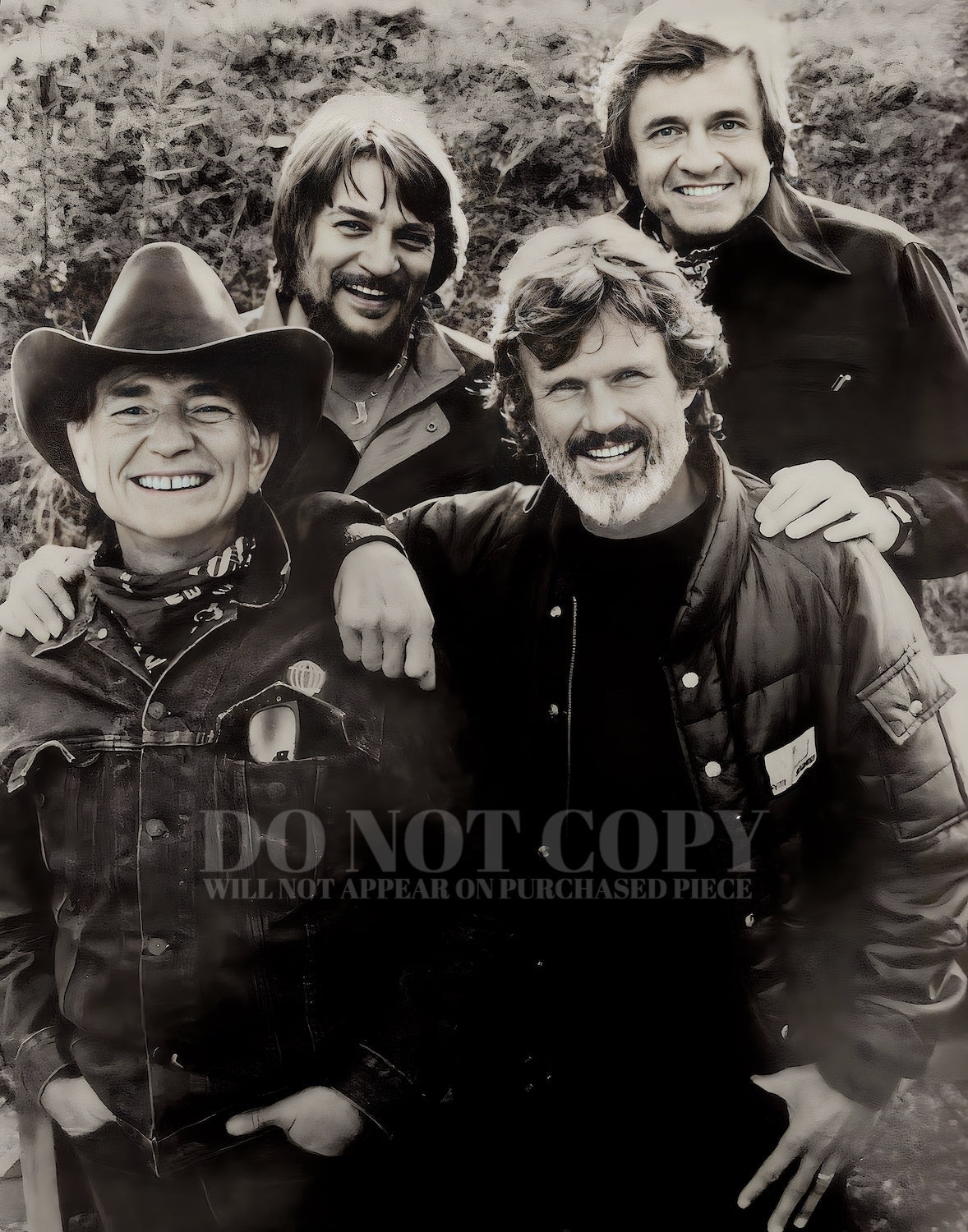 Highwaymen Photograph 8 X 10 - Magnificent 1985 Band Portrait - Outlaw Country - Legendary American Music - Iconic Supergroup - Rare Photo - Poster Art Print