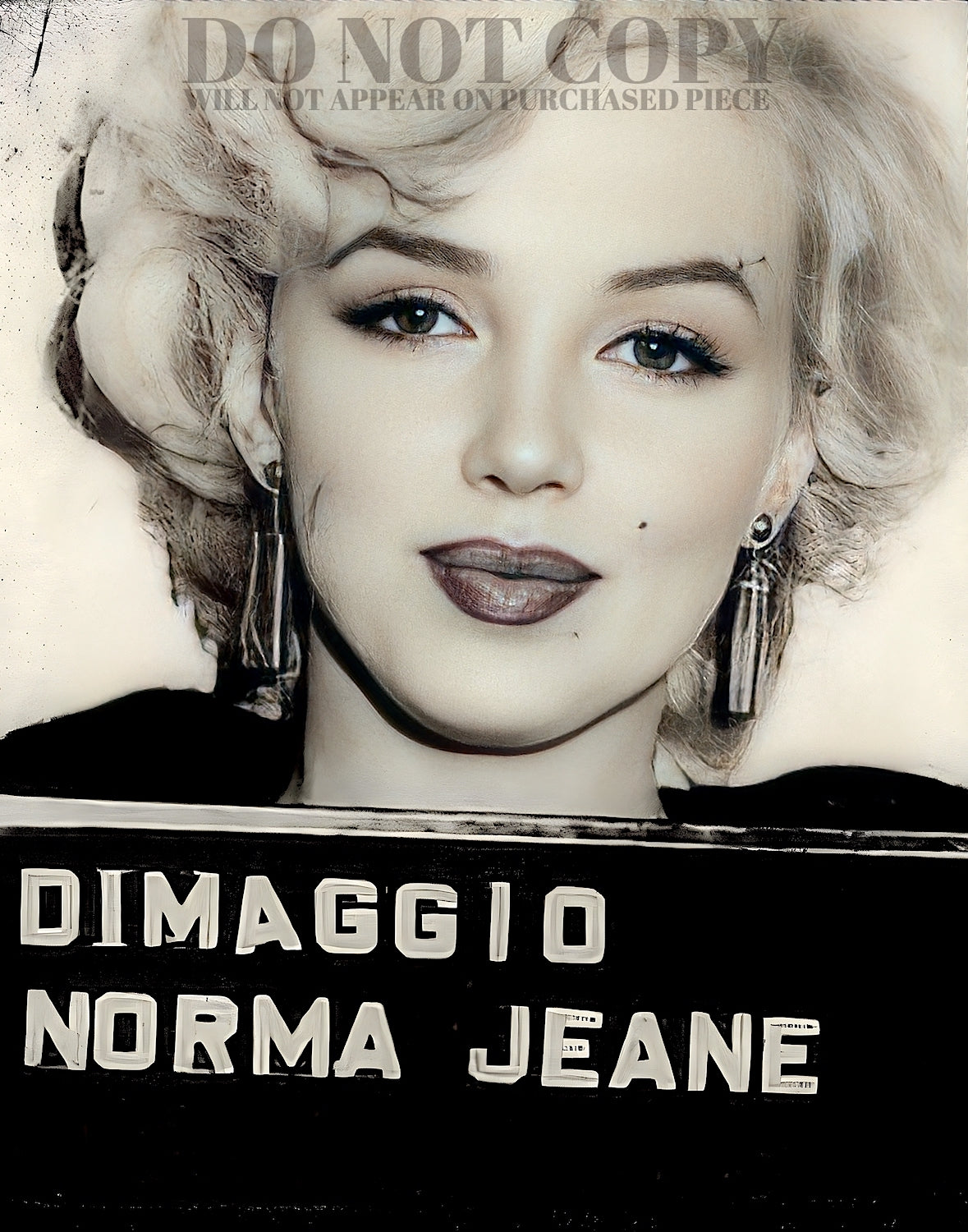 Marilyn Monroe Mugshot Photograph 11 X 14 - Stunning 1954 USO Mug Shot Portrait - DiMaggio - Norma Jeane - Hollywood Legend - Cultural Icon - Rare Photo - Poster Art Print