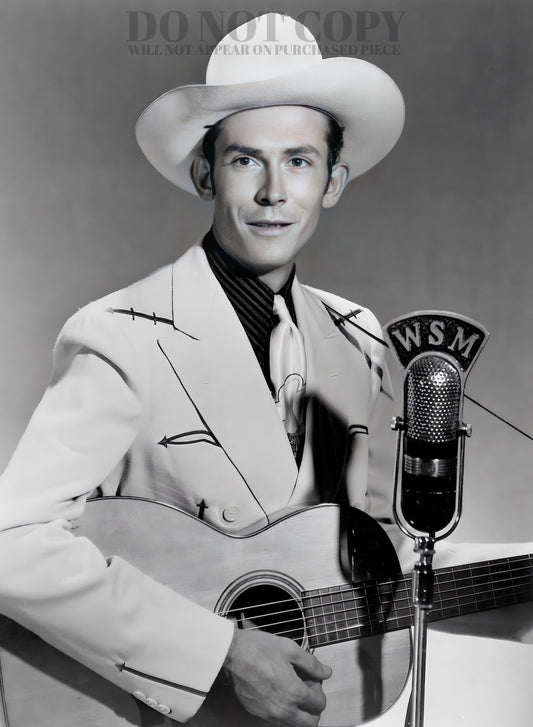 Hank Williams Photograph 11 X 15 Inches - Magnificent 1951 Portrait - WSM Radio - Country Music Superstar - Rare Photo - Poster Art Print