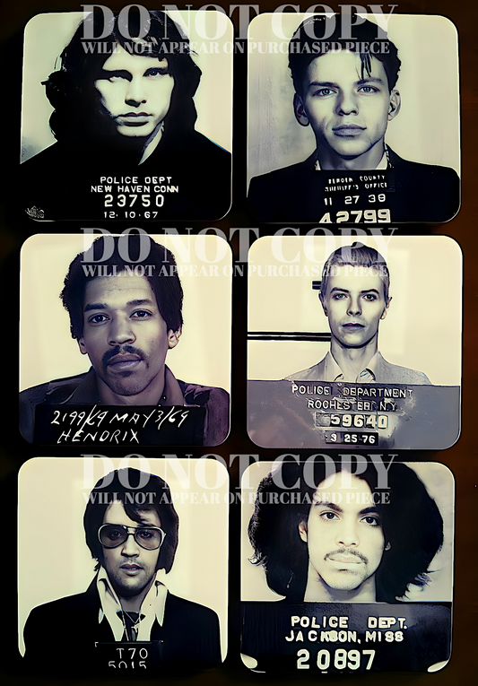 Famous Mugshots In Music 11 X 16 - Magnificent Mug Shot Photograph Set - Rock's Most Wanted - Busted - Rare Photos - Poster Art Print