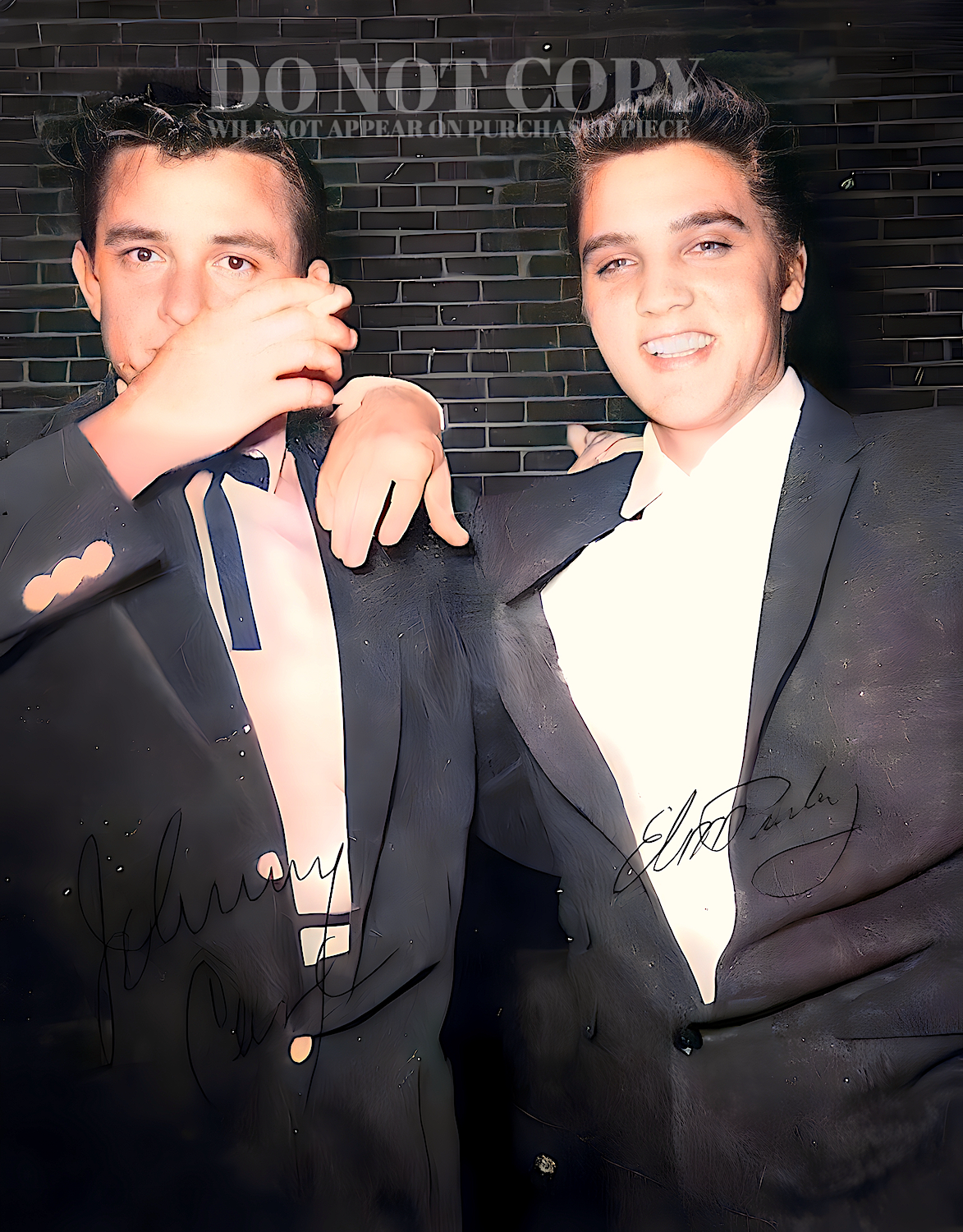 Elvis Presley and Johnny Cash Photograph 11 X 14 - Magnificent 1950s Portrait - Legendary American Music - The Greatest - Rare Photo - Poster Art Print