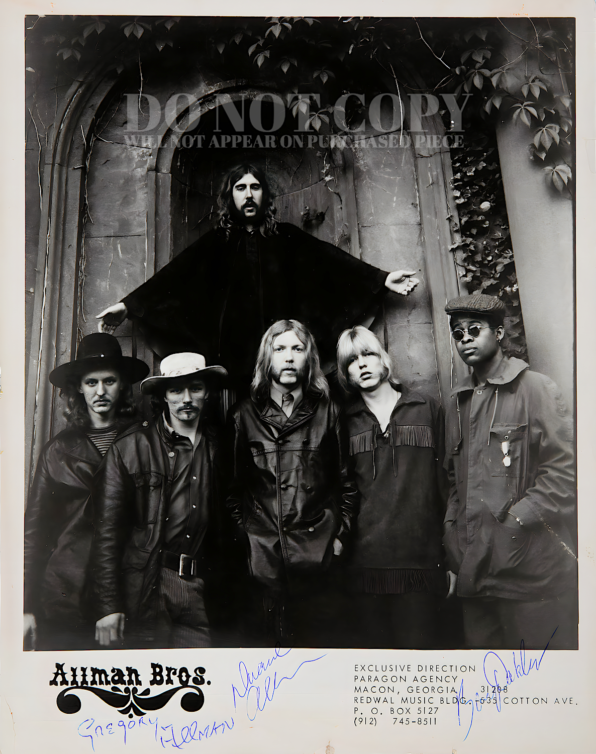 Allman Brothers Band Photograph 8 X 10 - Stunning 1969 Band Portrait - Legendary American Music - Macon, Georgia - Rock and Roll - Awesome Signed Picture - Rare Photo - Poster Art Print