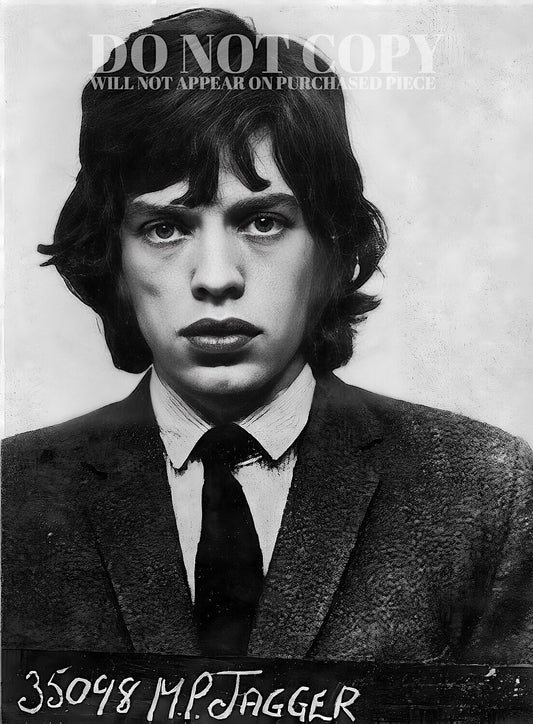 Mick Jagger Mugshot Photograph 11 X 15 - Magnificent 1967 Mug Shot Portrait - Rolling Stones - Rock and Roll's Most Wanted - Iconic Singer - Rare Photo - Poster Art Print