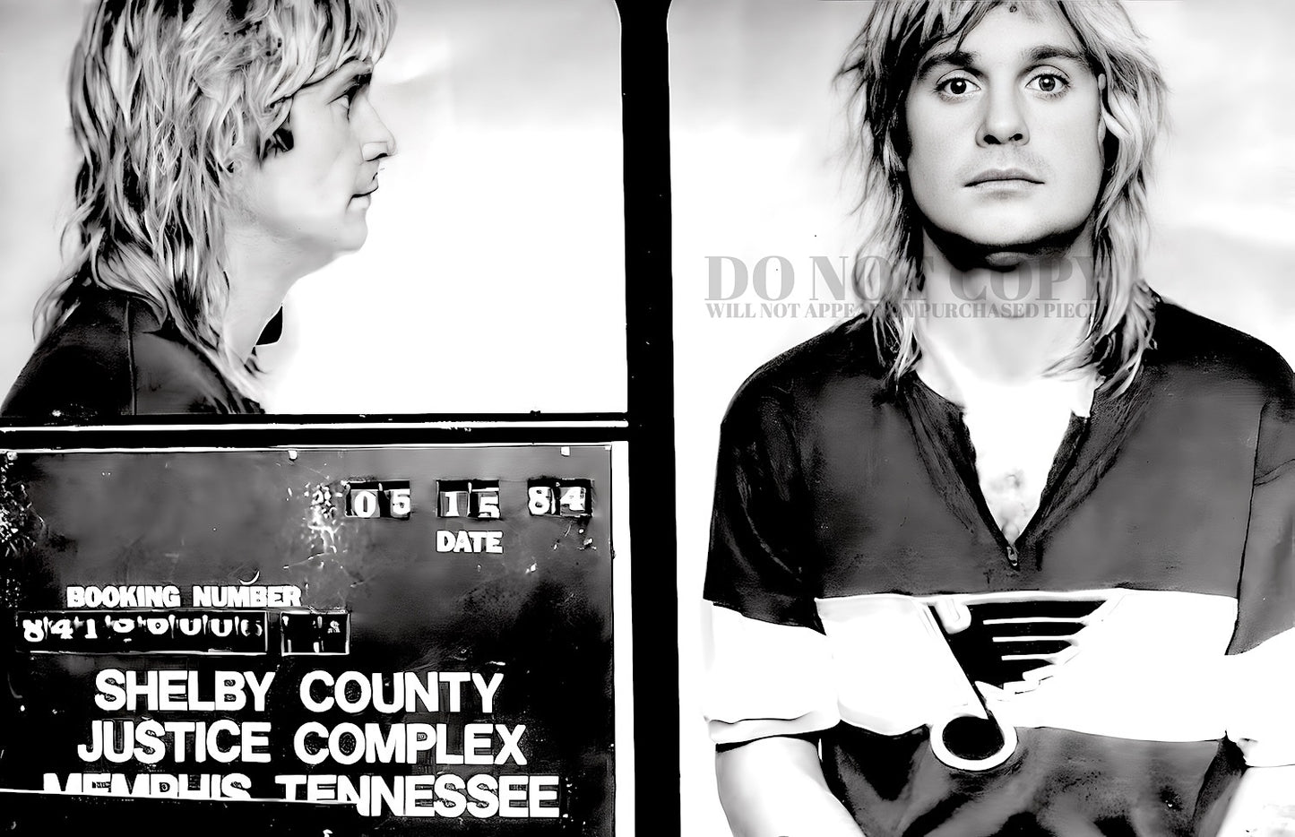 Ozzy Osbourne Mugshot Photograph 11 X 17 | Magnificent 1984 Mug Shot Portrait | Busted In Memphis, TN | Black Sabbath | Iconic Singer | Rare Photo | Poster Art Print