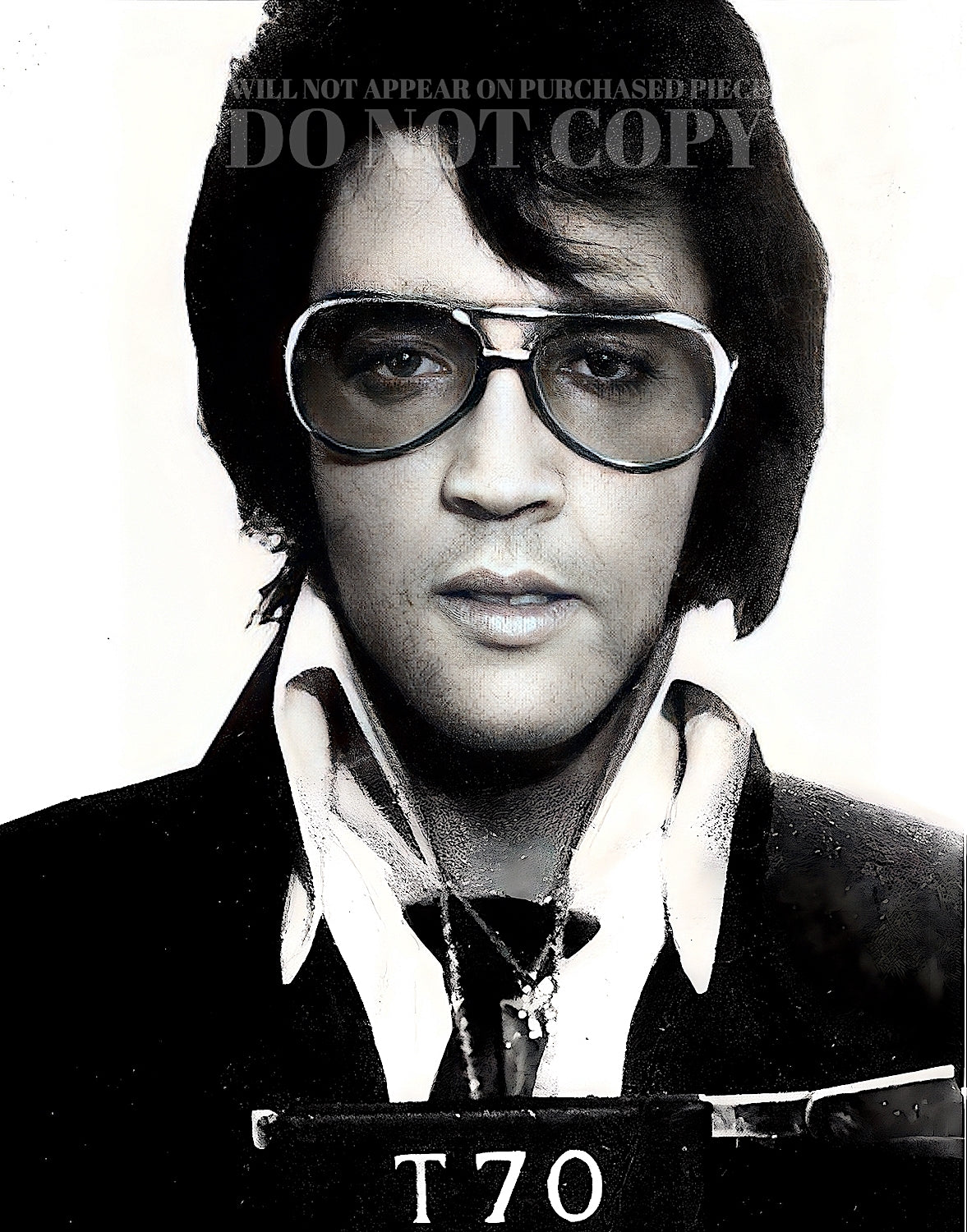 Elvis Presley Mugshot Photograph 11 X 14 - Magnificent 1970 Mug Shot Portrait - The King - Busted In Denver, Colorado - Rock and Roll - Iconic Singer - The 70s - Legendary American Music - Rare Photo - Poster Art Print