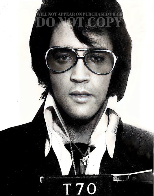 Elvis Mugshot Photograph 8 X 10 - Magnificent 1970 Mug Shot Portrait - The King - Busted In Denver, CO - Vintage Rock and Roll - Iconic Singer - 70s - Legendary American Music - Rare Photo - Poster Art Print