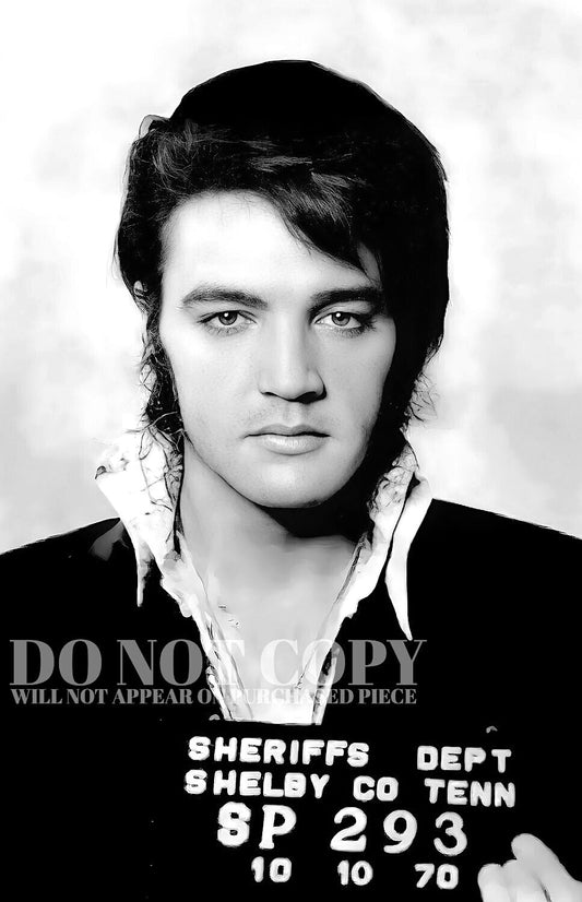 Elvis Mugshot Photograph 11 X 17 | Magnificent 1970 Mug Shot Portrait | Busted In Shelby County, Tennessee | The King | Legendary American Music | Vintage Music Memorabilia | 11X17 Inches | Rare Photo | Poster Art Print