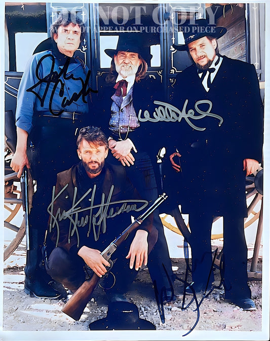 The Highwaymen Photograph 11 X 14 - Magnificent 1986 Band Portrait - Stagecoach TV Movie - Willie Nelson - Johnny Cash - Kris Kristofferson - Waylon Jennings - Outlaw Country Supergroup - Rare Photo - Poster Art Print