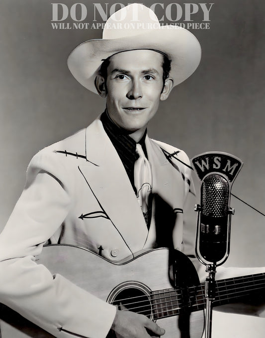 Hank Williams Photograph 11 X 14 - Magnificent 1951 Portrait - WSM Country Radio - The Grand Ole Opry - Legendary American Music - Rare Photo - Poster Art Print