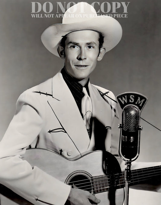 Hank Williams Photograph 8 X 10 - Magnificent 1951 Portrait - WSM Country Radio - The Grand Ole Opry - Legendary American Music - Rare Photo - Poster Art Print