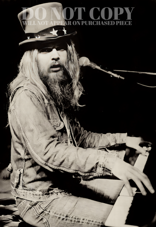 Leon Russell Photograph 11 X 16 - Magnificent 1973 Live Portrait - Legendary American Music - Rock and Roll Piano - Rare Concert Photo - Poster Art Print