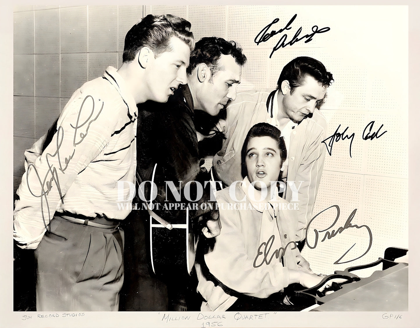 The Million Dollar Quartet Photograph 11 X 14 Inches - Marvelous 1956 Sun Studio Portrait - Elvis Presley - Johnny Cash - Carl Perkins - Jerry Lee Lewis - Legendary American Music - Rock and Roll - Rare Photo - Poster Art Print