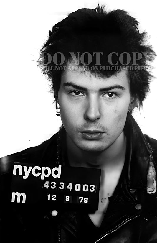 Sid Vicious Mugshot Photograph 11 X 17 Inches - Magnificent 1978 Mug Shot Portrait - The Sex Pistols - Punk Rock Icon - Busted - New York City - Rock and Roll - Wanted - Legendary Music - The Seventies - Sid & Nancy - Rare Photo - Poster Art Print