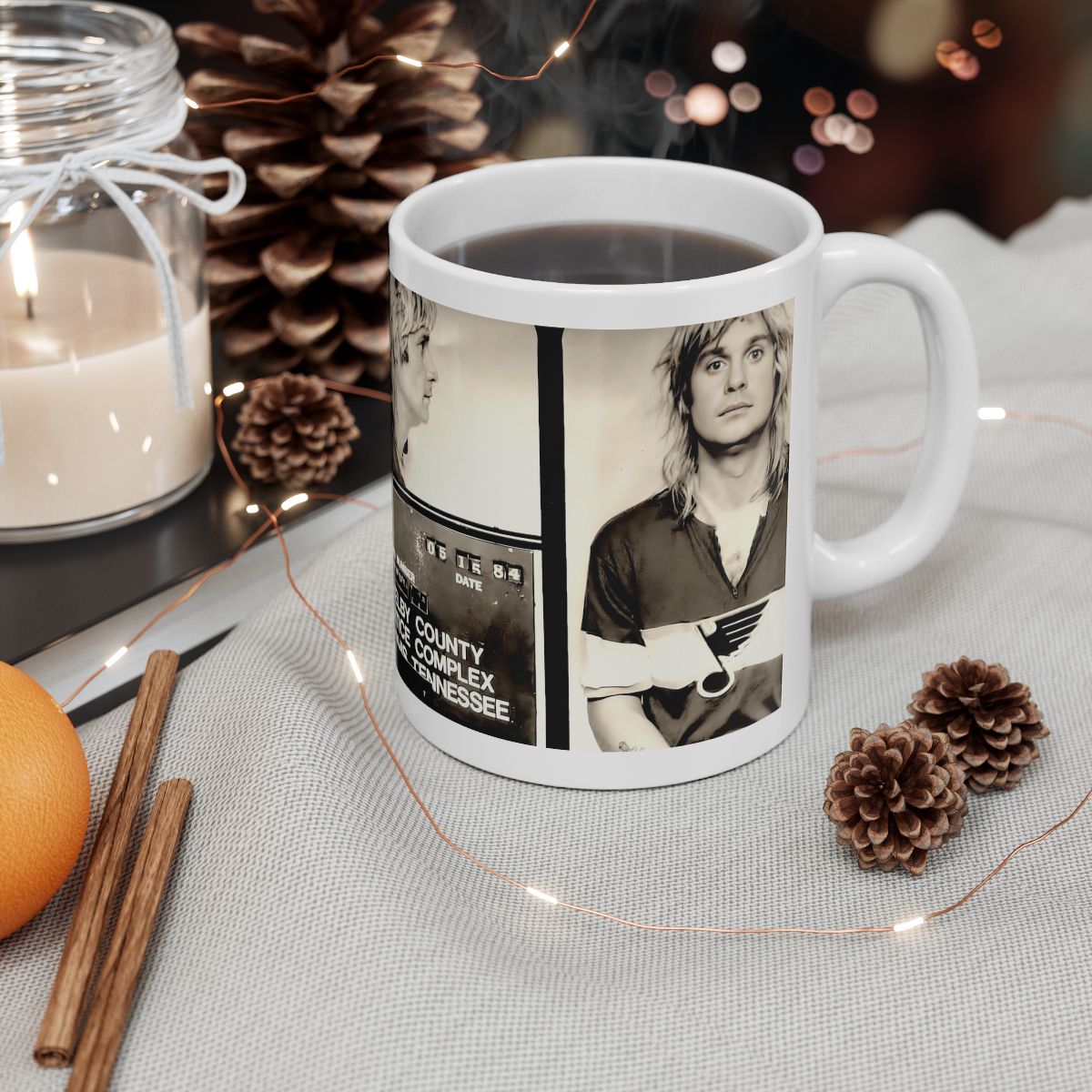 Ozzy Osbourne Mugshot Coffee Mug 11oz | Magnificent 1984 Memphis Mug Shot | Black Sabbath | British Music Icon Busted | Heavy Metal Hero | The Prince Of Darkness | Original Art Design | Custom Made | NEW (Sealed)